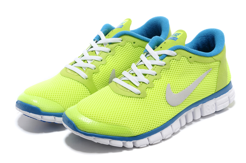 Nike Free 3.0 femmes chaussures de course bleu vert (4)